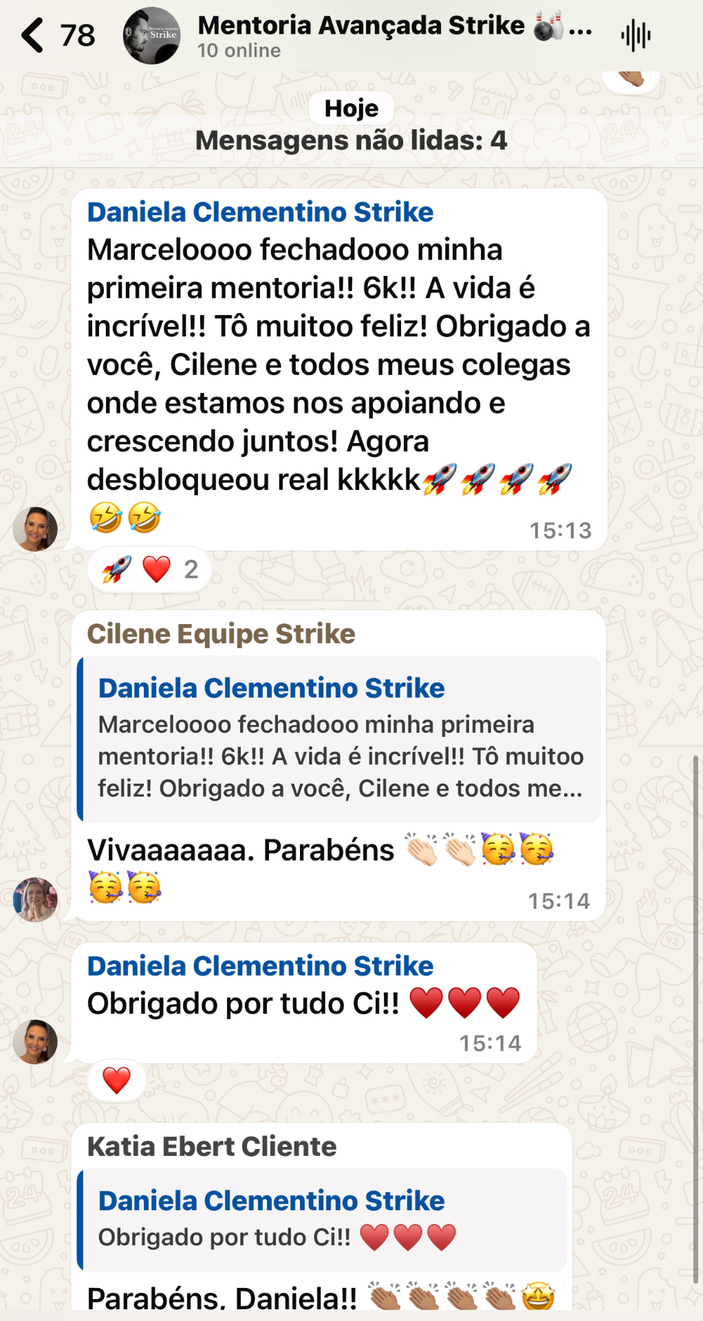 Resultado real de aluna do Método Strike · primeira mentoria vendida por 6k