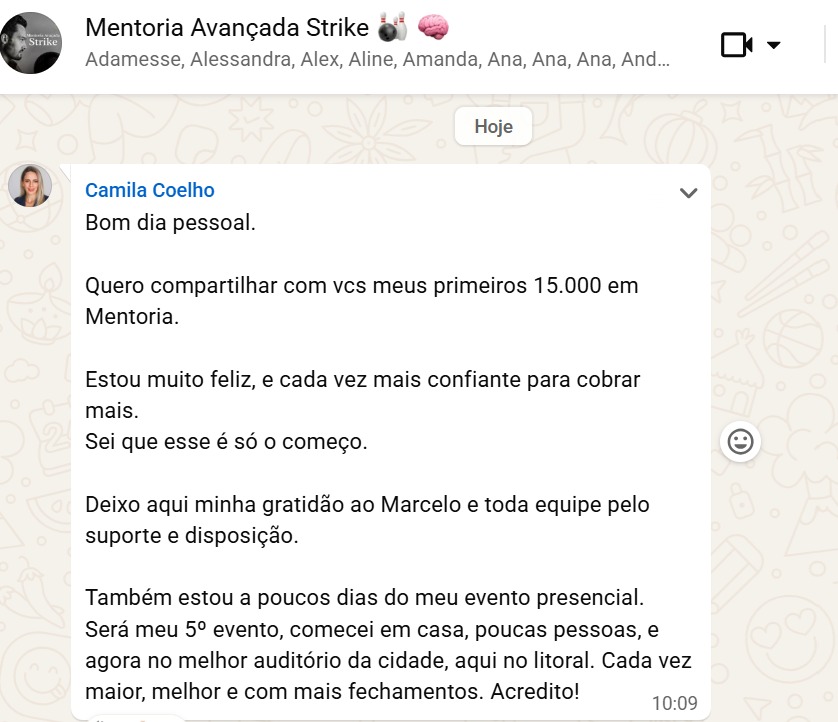 Depoimento de aluna