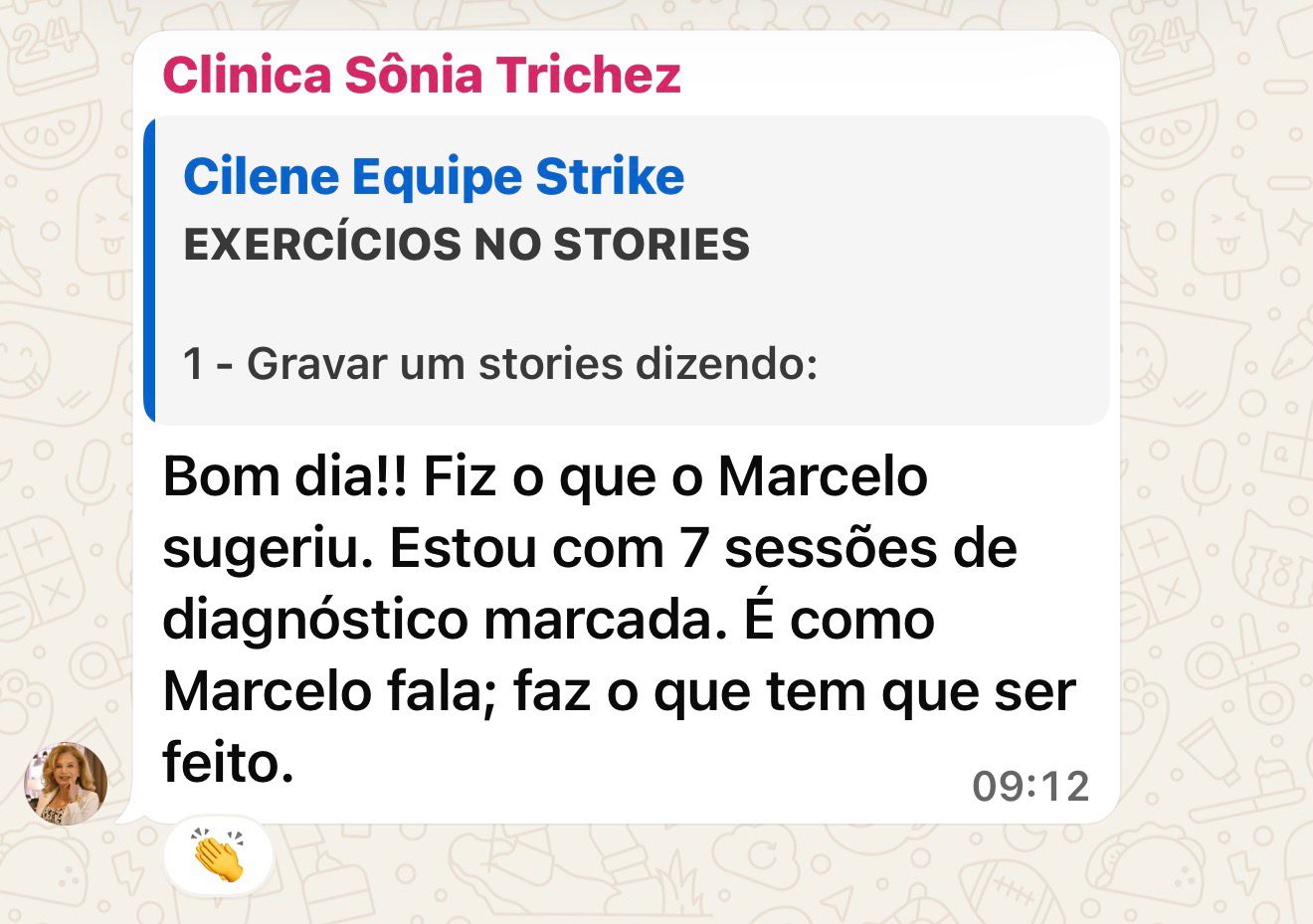 Depoimento de aluna