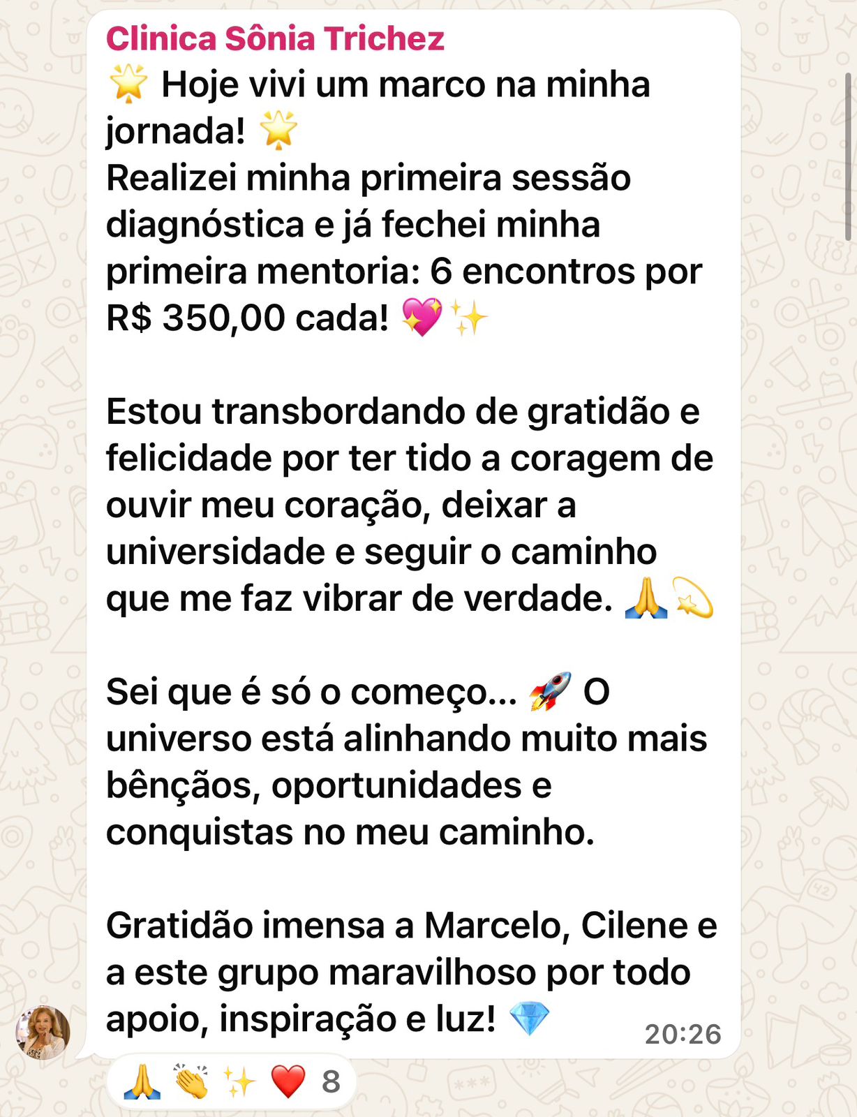 Depoimento de aluna